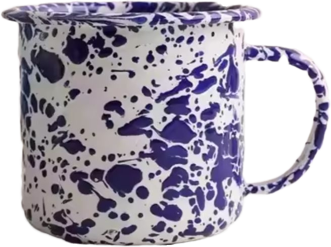 Enamel splatter mug
