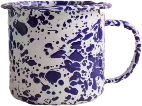 Enamel splatter mug
