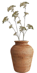 Rattan vase with faux stems