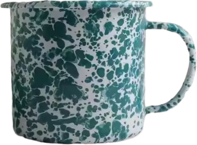 Enamel splatter mug